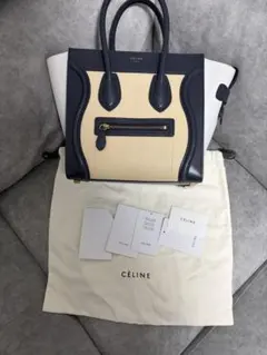 美品　セリーヌ　ラゲージ　ミニ　ハンドバッグ　CELINE バイカラー