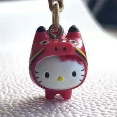 ハローキティ　ご当地キティ　赤べこ　福島県　キーホルダー