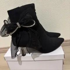 RANDA 2WAY リボンショートブーツ Lサイズ