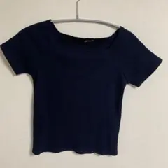 【美品】Heather バーガンディ 半袖 リブ素材
