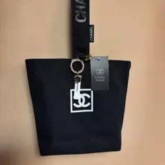 【CHANEL】ノベルティ　ミニトートバッグ　黒 新品未使用　チャーム付