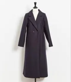 Noela ダークネイビー ダブルブレスト ロングコートのサムネイル
