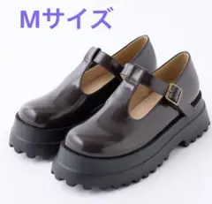 新品ナイスクラップNICE CLAUPタンクソールTストラップシューズ☆ブラウン