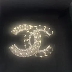 CHANEL パール CCロゴ ブローチ