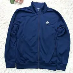 未使用級 3L アディダス ハイネック トラックジャケット ネイビー　紺