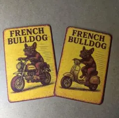 FRENCH BULLDOG×ホンダモンキー　ベスパ　ビンテージ風マグネット