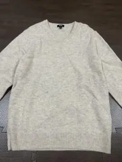 UNIQLO ウールVネックニット Mサイズ アイボリーホワイト