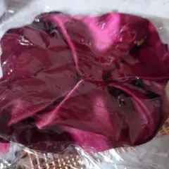 バーガンディ サテン ヘアゴム