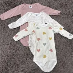 プチバトー　ベビー肌着セット 6m/67cm 長袖 3枚セット