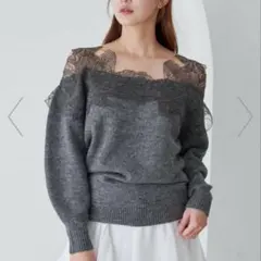 SNIDEL レーストリミングニットプルオーバー