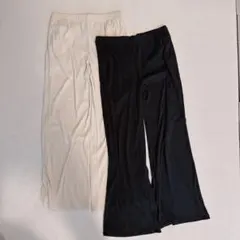 GU リブプルオンパンツ ブラック ナチュラル 2色セット XL