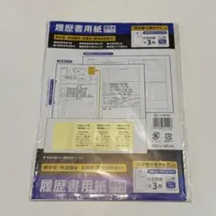 履歴書用紙 B5判(B4ふたつ折り) 新卒者・再就職者・転職者 対応