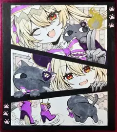 ★オリジナル手描きイラスト★原画一点物★ミニ色紙★No.23★