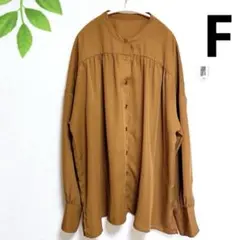 earthアース ブラウン 長袖シャツ ブラウス サラサラ速乾 ロング F