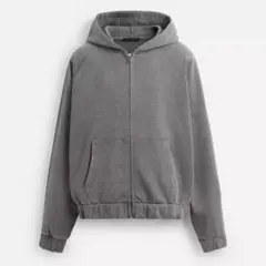 【Mサイズ】ZARA ウォッシュ加工ジップアップフーディ