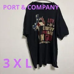 PORT & COMPANY 【3XL 】ブラック ✨半袖Tシャツ