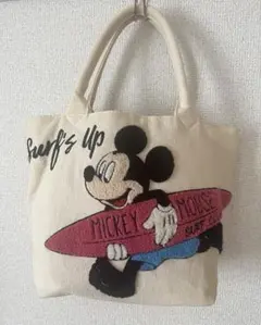 Disney ミッキーマウス Surf's Up サガラ刺繍 キャンバストート