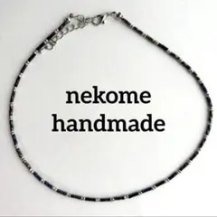 デザイン　ビーズネックレス　チョーカー　シンプル　ユニセックス　ブラック