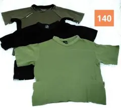 ワークマン FieldCore Tシャツ 140 カーキ/ブラック 3枚セット