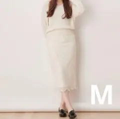 シュープリームララ 2WAYニットセットアップ オフホワイト M レース