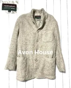 80'ヴィンテージツイード　Avon Houseヘリンボーン ウールコート 日本のサムネイル
