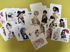 人物ステッカー　140枚　まとめ売り　コラージュ素材　国内作家　ステッカー
