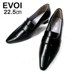 EVOI イーボル ローヒール ローファー　パンプス ポインテッドトゥ 黒のサムネイル