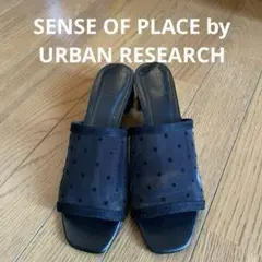 SENSE OF PLACE ブラック ドット柄 サンダル size37のサムネイル
