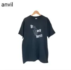 アンビル　プリント　アメカジ　US古着　ブラック　半袖　丸首　人物　Tシャツ　L