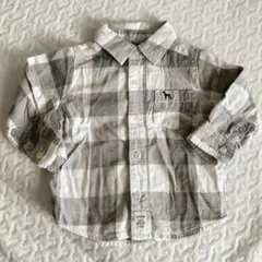 Carter's ベビー グレー/白 チェックシャツ 9month