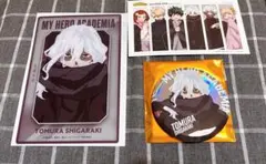 ヒロアカ ベースヤードトーキョー 死柄木オーロラ缶バッジ クリアカード、特典付