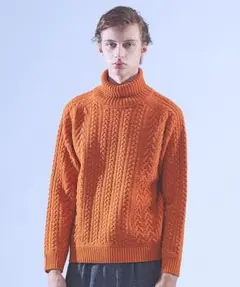 アバハウス　LANEROSSI　タートルネックニット　ラネロッシ　ケーブル編み