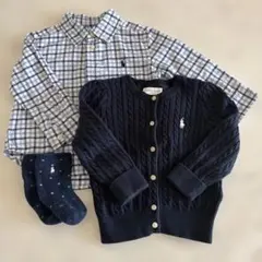 【Ralph Lauren】ネイビーカーディガン(シャツと靴下オマケ付き)