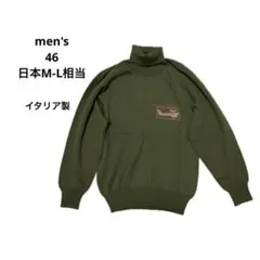 メンズ ニット セーター ハイネック 紳士服 イタリア製 46 レトロ 古着のサムネイル