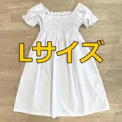 お値下げ　#2399-L⑤　新品　ブラウス　L　白　ホワイト　ダンス　フラダンスのサムネイル