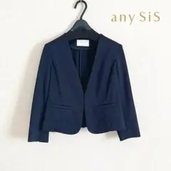 any SiS ノーカラージャケット ネイビー