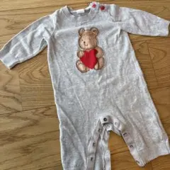 baby GAP グレー クマ刺繍ロンパース 3-6ヶ月