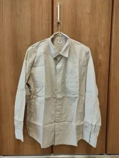 UNIQLO ベージュ ストライプ 長袖シャツ L