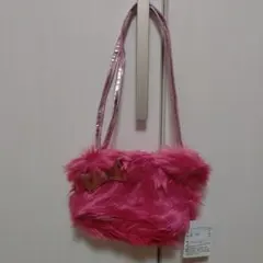 新品未使用 メゾピアノ ピンクのファーポシェット ショルダーバッグ