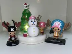 ワンピース チョッパー 光るクリスマスツリー付きフィギュア　3点セット　電池付き