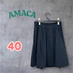 AMACA アマカ タックフレアスカート ネイビー サイズ40のサムネイル