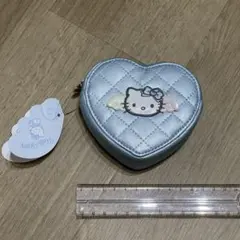 ハローキティ　ハート型コインケース エンジェル キルト