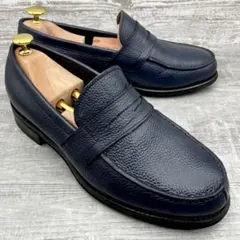 787 【美品】TAKEO KIKUCHI レザーローファー ネイビー 60のサムネイル