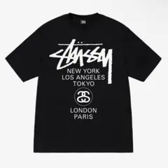 ステューシー　ブラック　Tシャツ　M ❗️期間限定SALE❗️ステューシー WORLD TOUR TEE ブラックM - メルカリ