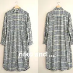 niko and… ニコアンド　チェック柄　ロングシャツワンピース