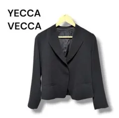 YECCA VECCA テーラードジャケット ショート丈 1つボタン 裏地 黒