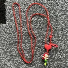 【ディズニー】レトロ　リトルマーメイド　アリエル　延長ヒモ　赤　レッド　ハート