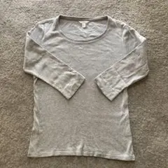 UNIQLO グレー プレミアムコットン 五分袖Tシャツ M