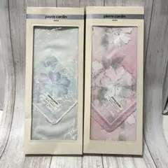 pierre cardin 花柄ハンカチ　2枚