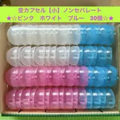ガチャガチャ カプセル空 ノンセパレート 30個 ピンク　白　青　小さめ